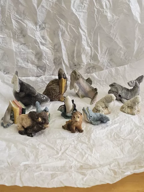 Stone Critters Littles Lot Pelican Whale Bison Trout Birds 1980s 12 Figurines