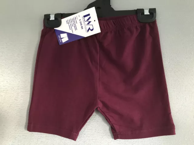 BNWT Girls Sz 8 LW Reid Maroon Elastic Waist School Sport Athletic Bike Shorts