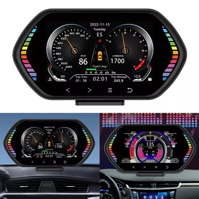Car HUD OBD2 Head-up Display Gauge On-board Computer Car Digital Speedometer 3