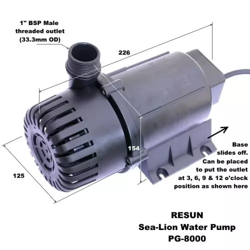 Resun Sea-Lion 6000L/hr 240V Pond Water Pump  PG-6000 - 10m cable 2