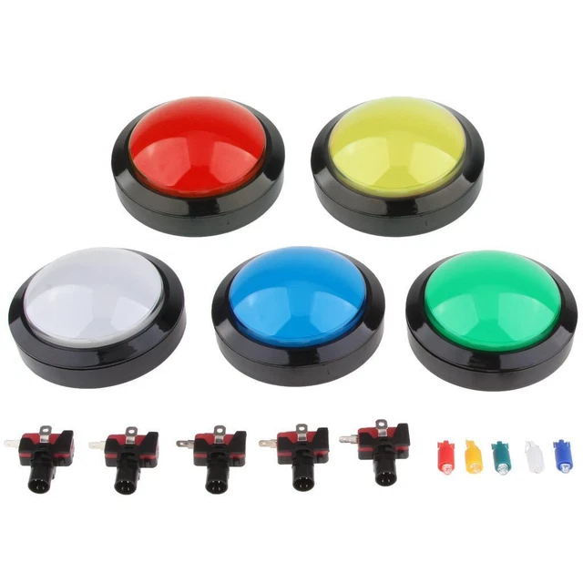 Produktbild von 6er-Set LED-leuchtende Arcade-Tasten – Dreieckig, 39 Mm, Kunststoff, Mit Mikroschalter – Selbstrückstellend, Für DIY-Arcade, Spielekonsolen & Nachtbetrieb