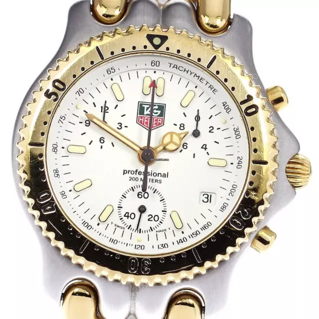 TAG HEUER MENS 18k Gold watch professional Sel carrera link