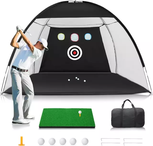 Golf Net: 10 X 7Ft Golf Hitting Nets for Backyard Driving, Indoor/Outdoor Golf C