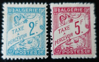 FRANCE COLONIE ALGÉRIE TIMBRE TAXE N°27 NEUF ** MNH QUELQUES ROUSSEURS 