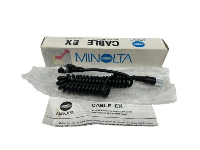 Minolta EX Flash Cable - Vintage  Opened Never Used W/ Box and Manual