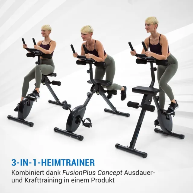 3-in-1 Cardio-/Standing Bike AB Trainer Capital Sports Fahrrad-Heimtrainer