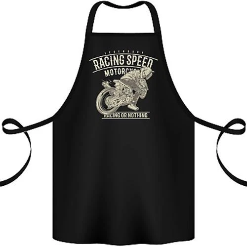 Motorcycle Racing Biker Skull Motorbike Cotton Apron 100% Organic