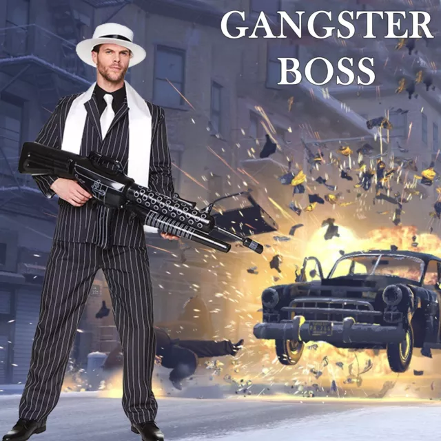Erwachsene Herren Pate Gangster Boss Kostüm 1920er Jahre Mafia Boss Anzug Kostüm UK