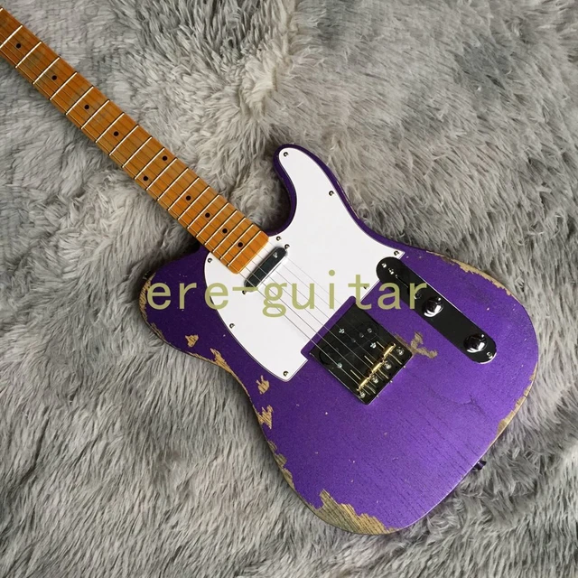 HANDMADE PURPLE TL Relic Electric Guitar Chrome Hardware Nitro Finish