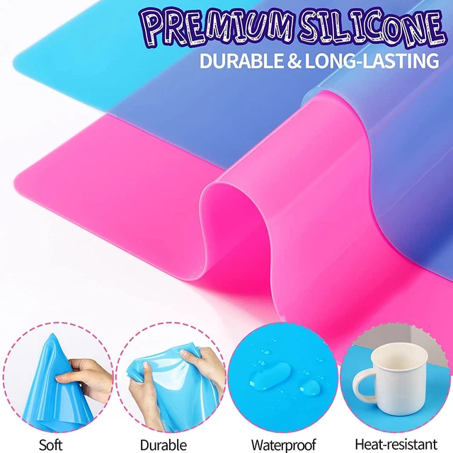 2Pack Large Silicone Sheet for Epoxy Resin Mat Nonstick Silicone Craft Mat Paint