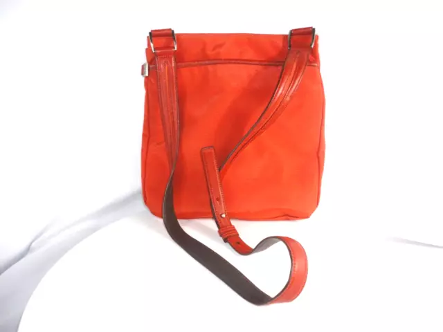 Tumi Orange Leather and Nylon Shoulder Messenger crossbody bag