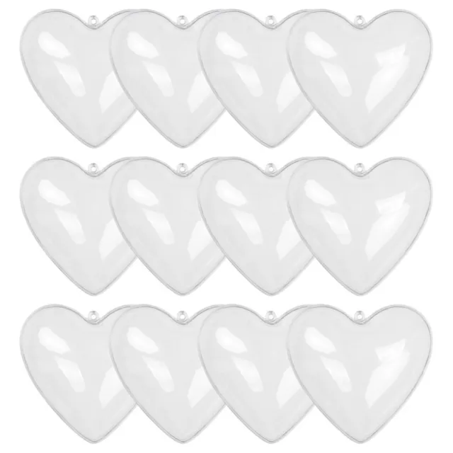 12 Pcs Plastik Transparente Liebesbox Herzförmige Ornamente