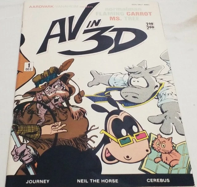 AV IN 3D  # 1 Aardvark-Vanaheim 1984 Cerebus Normalman Ms Tree Journey Dave Sim