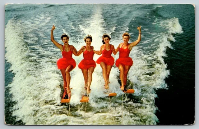 Florida  Cypress Gardens  Aqua-Maids Water Skiing  Postcard