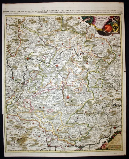 Franken Nürnberg Bamberg Bayreuth Kulmbach Coburg Schweinfurt Karte map 1706