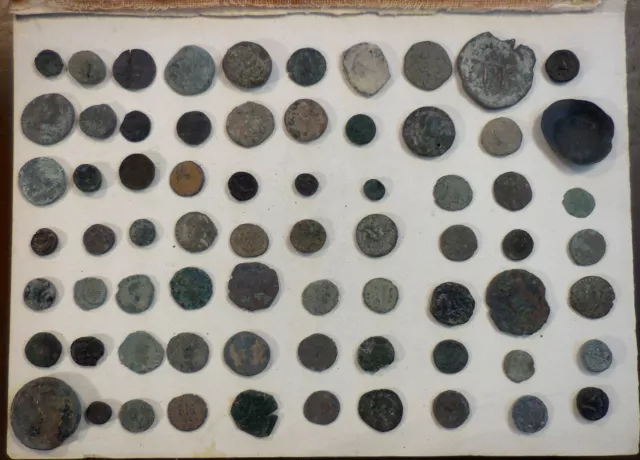 Lot of 70 Low End Ancient Roman/Byzantine/Greek Coins, Fair, to Some VF Perhaps