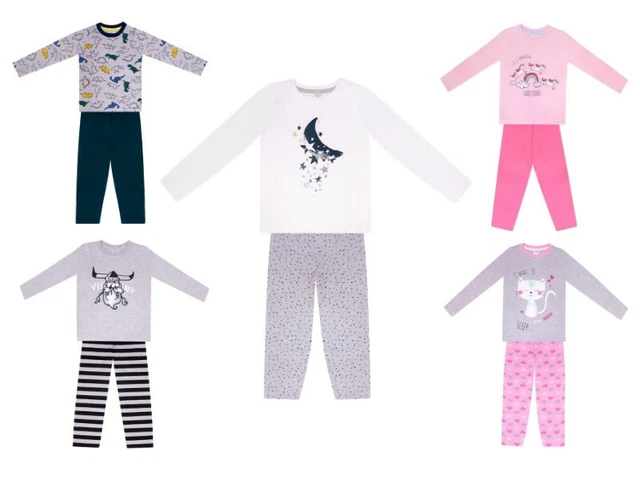 Set pigiami lunghi bambini ragazzi ragazze cotone pigiami 3-8 anni