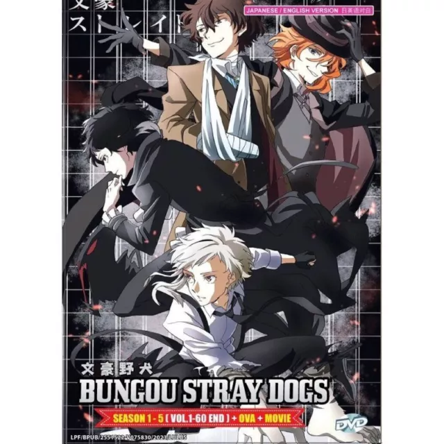 DVD Anime Bungou Stray Dogs Season 1-5 (Vol. 1-60 End) + Movie + OVA [ENG DUB]