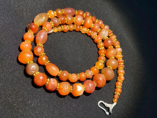 Old Beads Antique Carnelian Jewelry Mala Necklace Ancient Civilization Antiquity