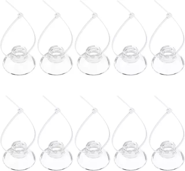 10 Pack Suction Cups with 20 Pieces Adjustable Zip Ties for Aquarium Fish Tank B