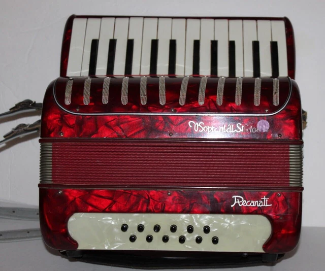 EUFISA イタリアーナ 赤いアコーディオン メタリック仕上げ EUFISA