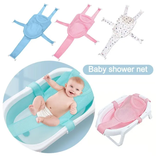 Foldable Baby Bath Net Mat Adjustable Shower Cradle Bed Seat Children Bathtub
