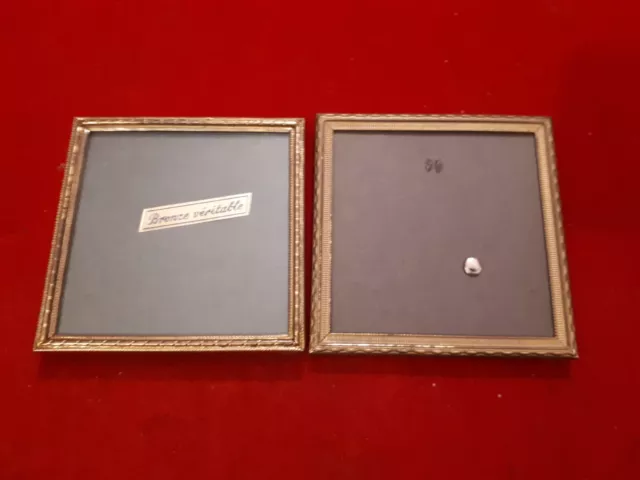 2 ANCIEN CADRES PHOTOS BRONZE VERITABLE   portrait miniature porte photo vintage