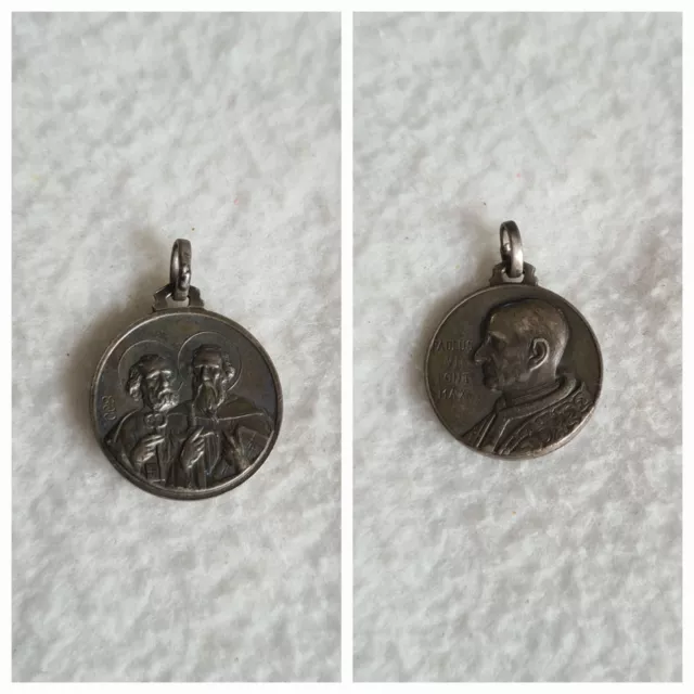 Vintage Kettenanhänger (800 Silber ??) Christlich, Pabst Paulus VI  18 mm