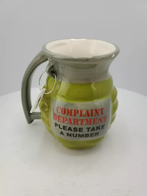 Novelty Complaint Department Grenade Ceramic Coffee Mug 16oz Big Mouth Inc
