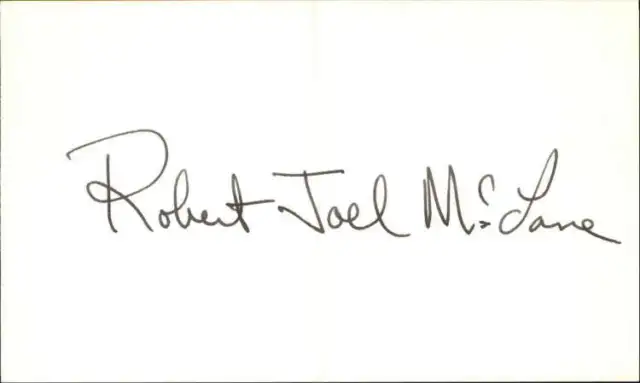Robert Joel aka Robert McLane D.1993 Actor UP!(1976) Signed 3" x 5" Index Card