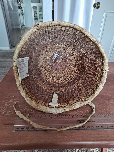 Antique Apache Indian Woven Native American Burden Basket Circa 1940