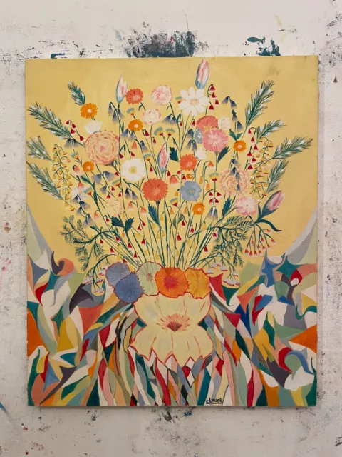 Tableau huile sur toile de CLAUDIE du 20ème siècle 55X46cm