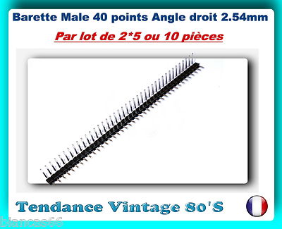 *** LOT AU CHOIX DE 2*5 OU 10 BARRETTES SECABLES 40 PIN ANGLE DROIT/ARDUINO *** 