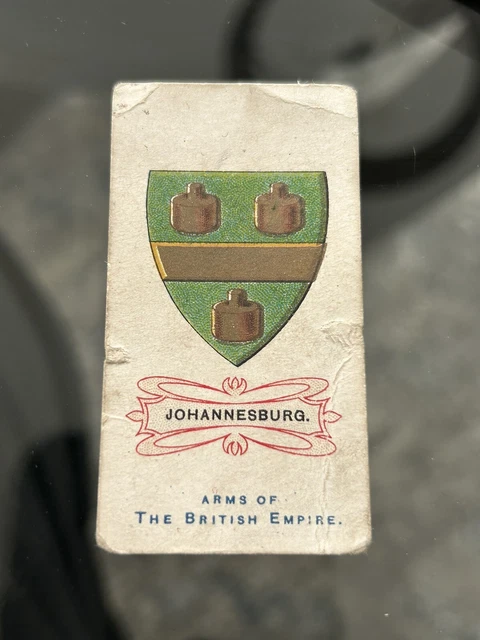 Johannesburg South Africa  British Empire Coat Arms 100+ Years  Trading Ad Card