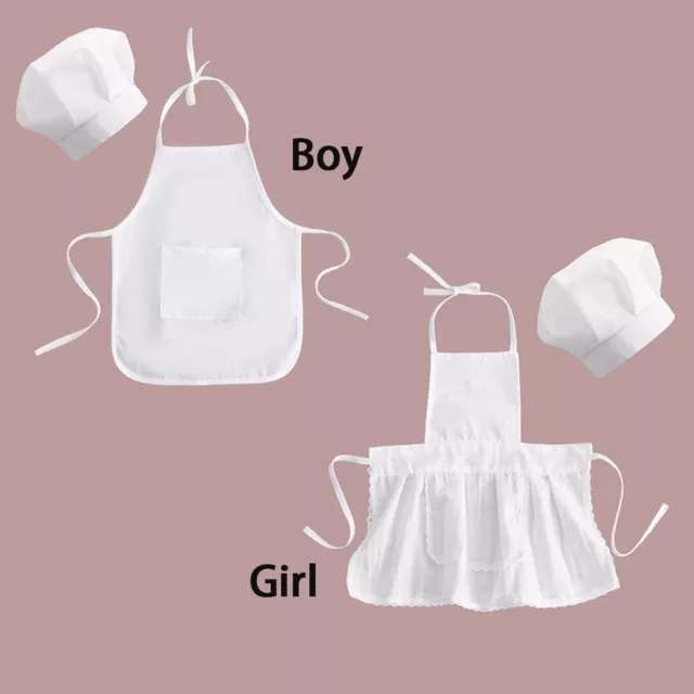 Baby Chef Apron Hat for Kids Chef Baby Cook Costume Newborn Photography Prop 2