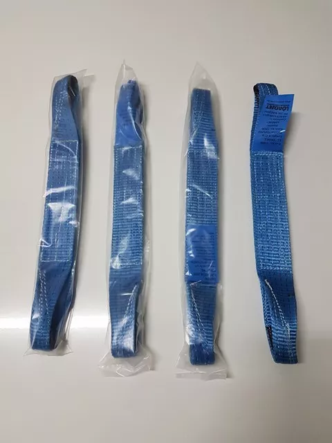 (4 Pack) Load Restraint, Car Carrying Strap With Loops, Wheel Strap, Towing