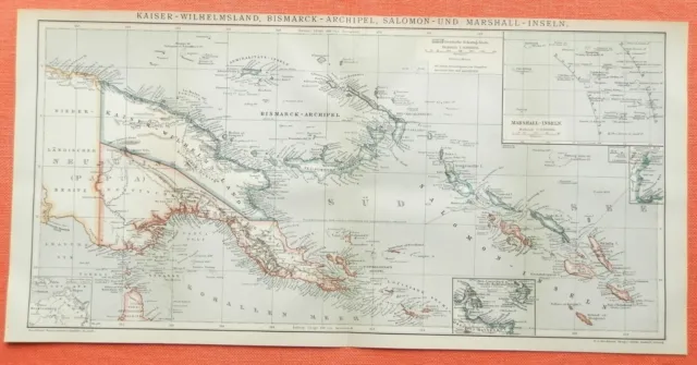 Deutsche Kolonien Bismarck-Archipel Papua Neu Guinea historische Landkarte 1897
