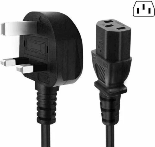3 Pin 1.8m UK Mains Power Plug  Kettle Lead Cable for PC Monitor TV 5amp fuse
