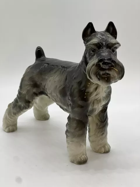 Vtg Porcelain Shafford Schnauzer Dog Figurine Statue No.160 Made in Japan