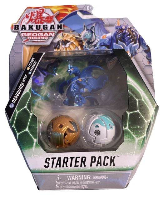 Bakugan Starter Pack 3-Pack, Dragonoid Ultra, Geogan Rising Collectible Action