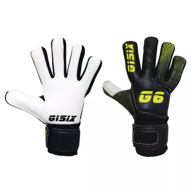 GISIX EFFECT G113 GUANTI PORTIERE ALLENAMENTO JUNIOR GOALKEEPER GLOVES Nero Fluo