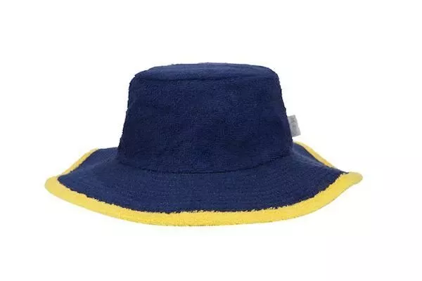 The Plain Terry Towelling Bucket Hat-Navy/Yellow