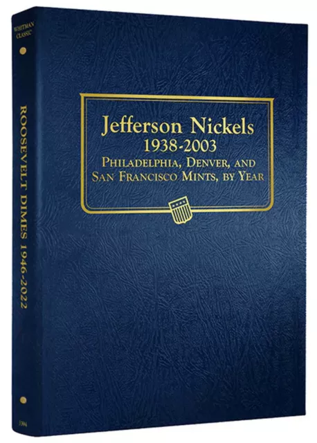 Whitman Classic Blue Coin Album 9116 Jefferson Nickels 1938-2003  Book  5 cent