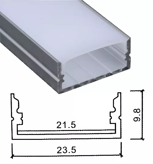 Profilo Alluminio incasso largo Strisce Strip LED Barra Rigida