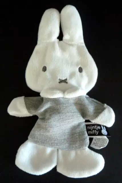 U12. DOUDOU PLAT LAPIN MIFFY NIJNTJE gris blanc , papier craquant - TTBE