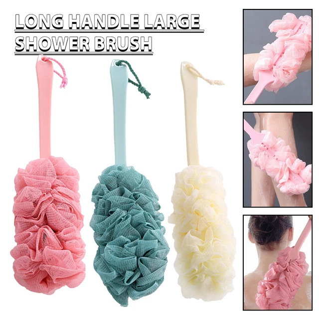 Back Scrubber Long Handled Bath Brush Soft Mesh Sponge Exfoliating Body B