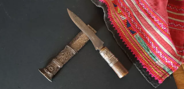 Old Burmese Dha Dagger with Silver Sheath …beautiful collection piece 3