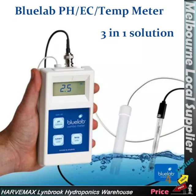 Bluelab  Combo Meter Hydroponics Blue Lab Digital Ph EC Temperature Tester