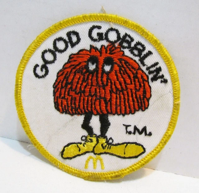 McDONALD's RESTAURANT 1970's GOOD GOBBLIN FRY GUY EMBROIDERED PATCH PREMIUM
