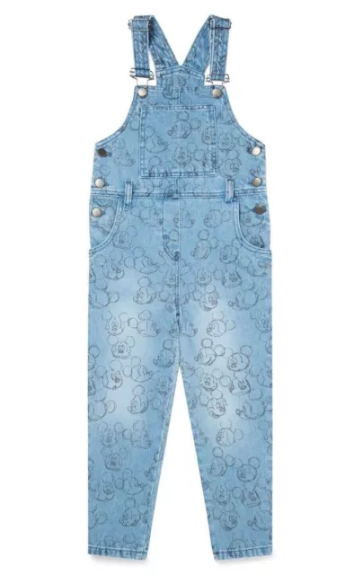 Stella McCartney KIDS FANTASIA MICKEY FACE PRINT Denim Dungarees. Unisex. Blue